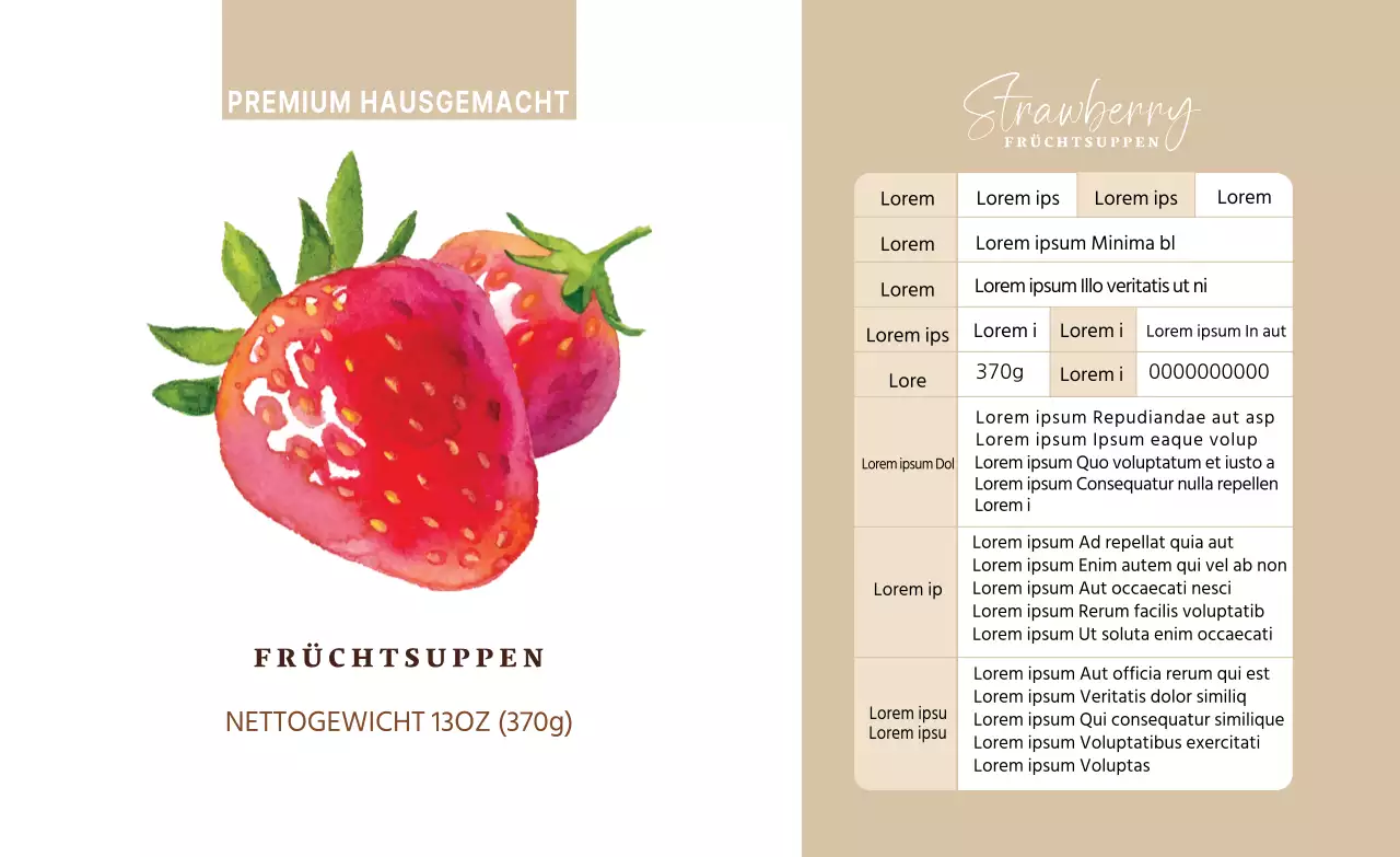 Zutaten für beigen Erdbeersirup