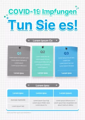 Impfung in mint und blau notepad Konzept