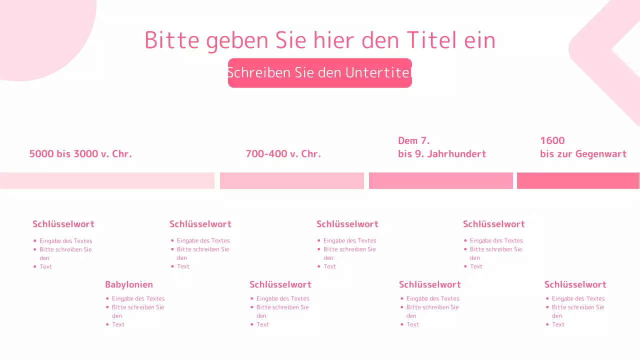 Rosa Präsentation von klaren geometrischen Formen