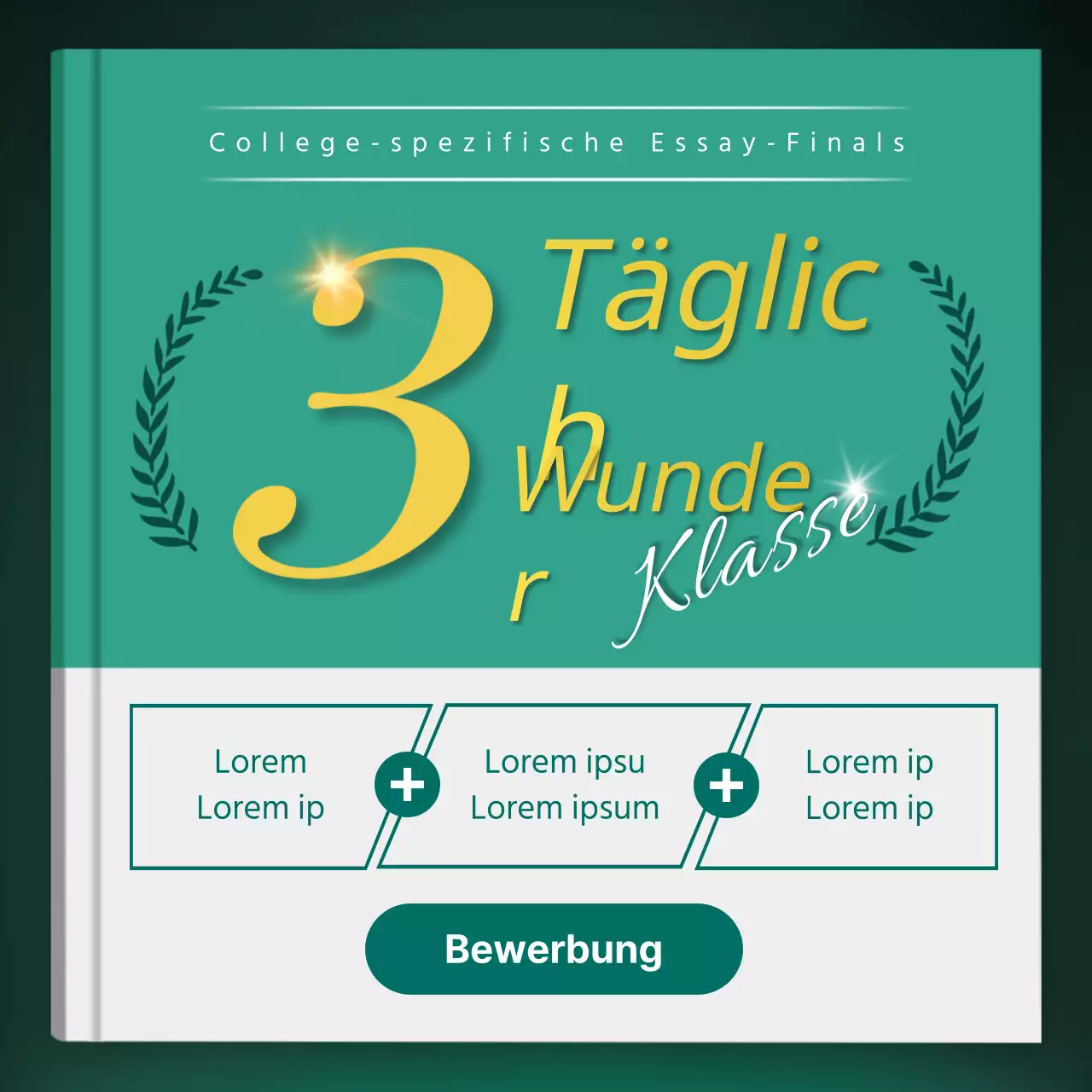 Ein schickes SAT-Aufsatzbuch mit türkisem und goldenem Einbandkonzept