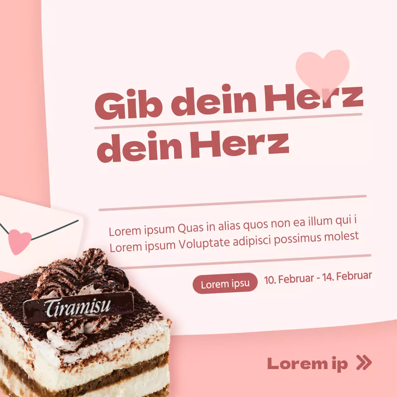 Rosa Valentinstag-Briefaktion