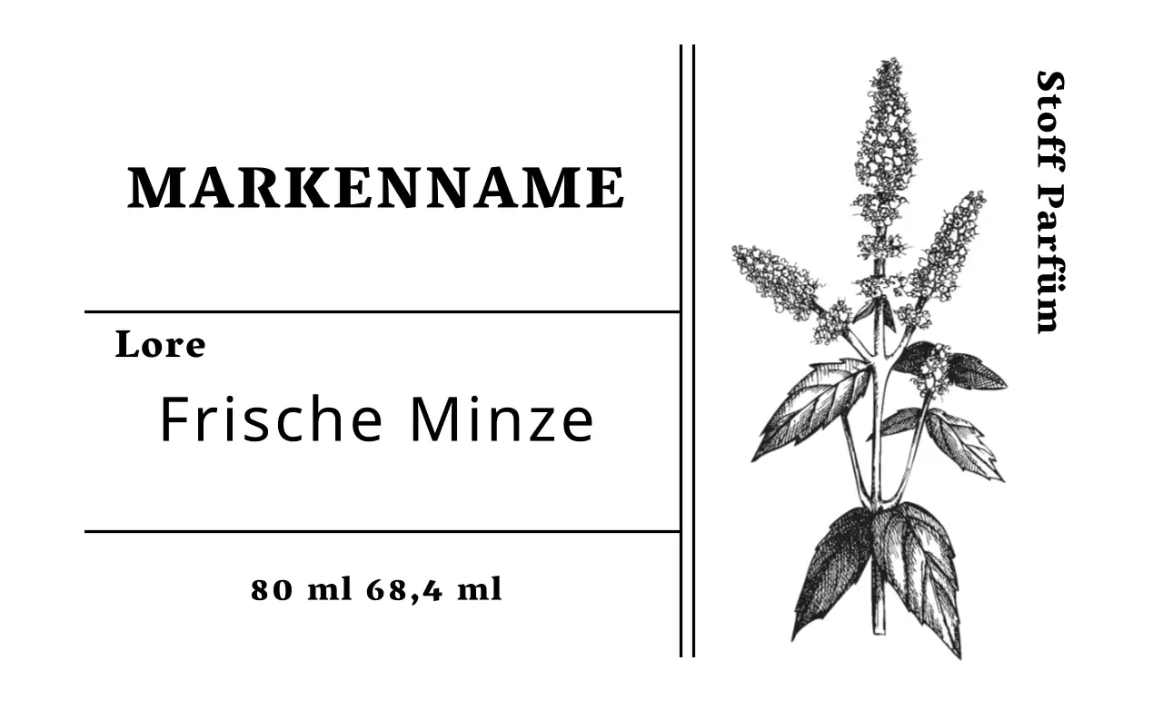 Weißes einfaches illustriertes Parfümetikett