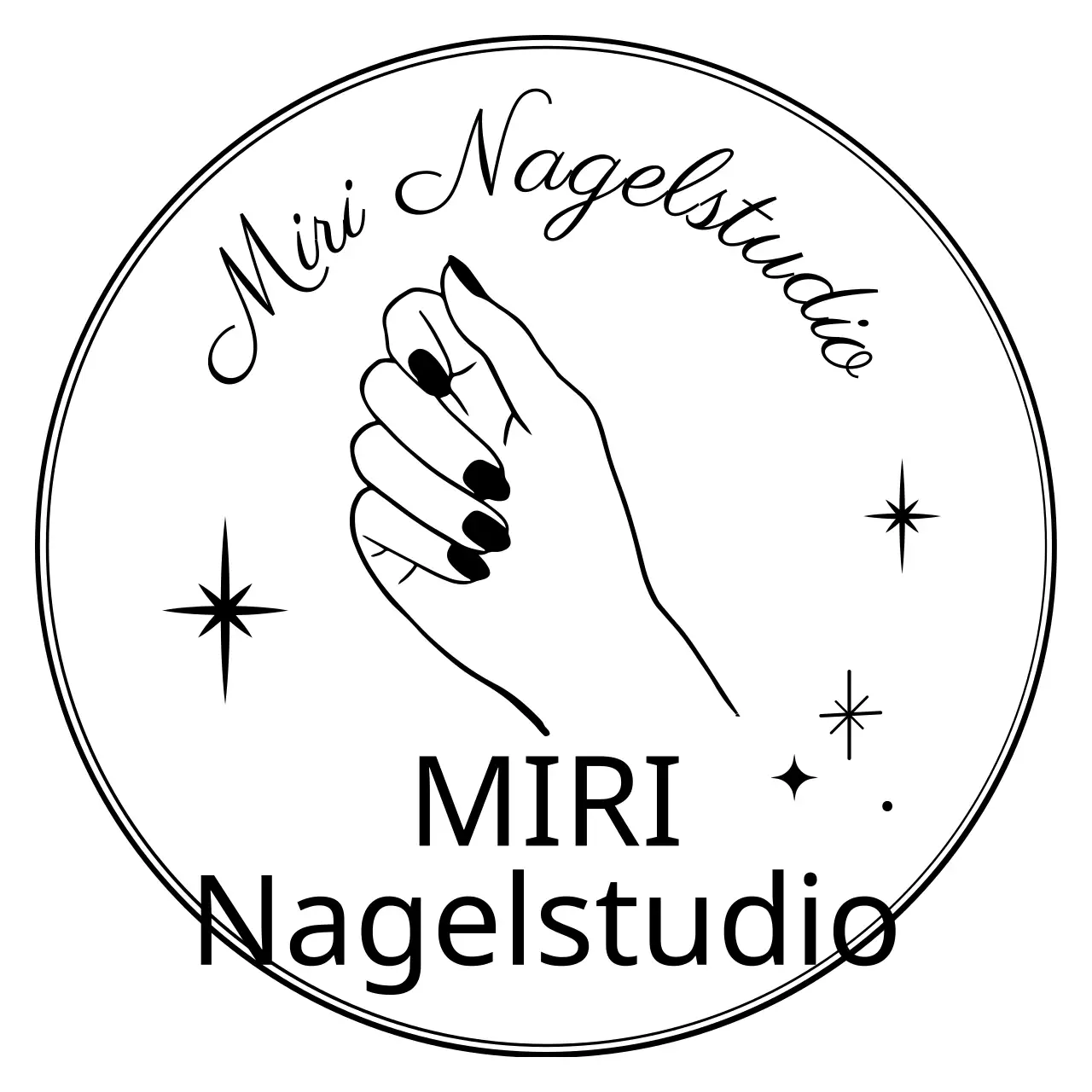 Badge-Stil Nagelstudio in der Hand Illustration