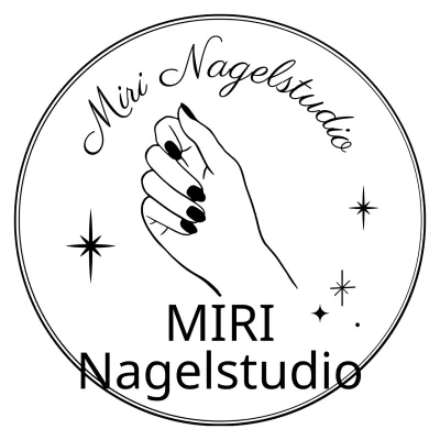 Badge-Stil Nagelstudio in der Hand Illustration