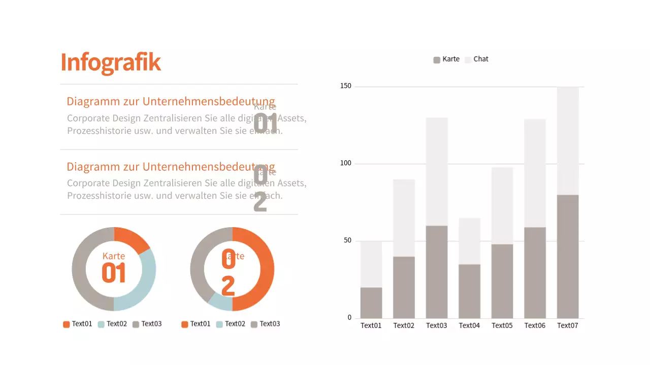Einfache Diagramm-Infografik in Orange und Braun