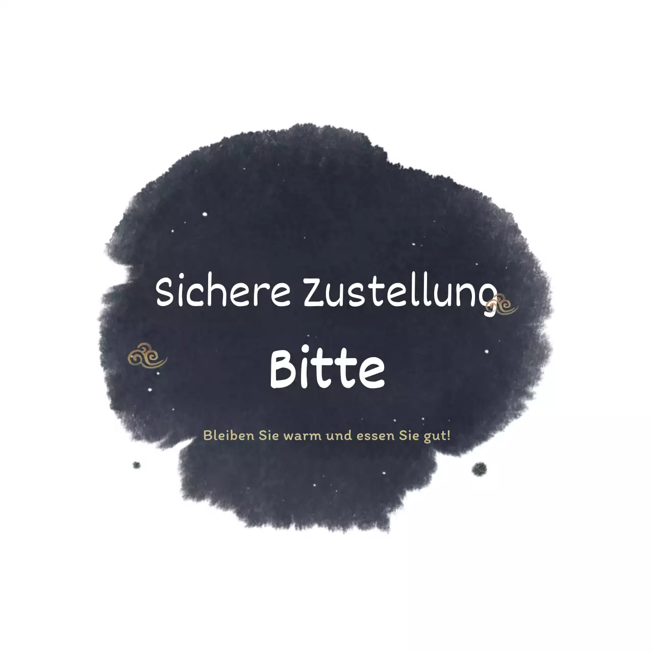 Konzept sichere Zustellung mit schwarzen und weißen Pinselstrichen