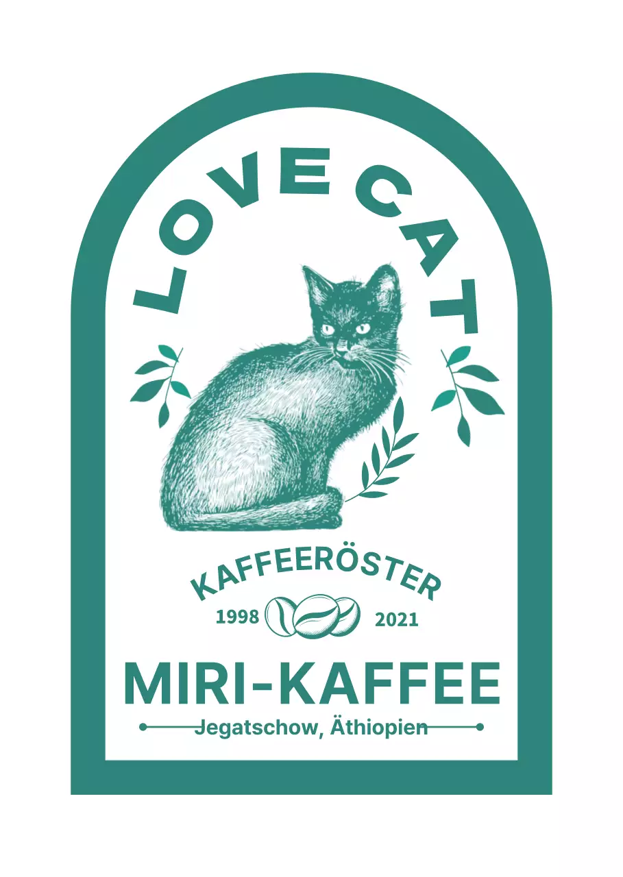 Gewölbtes Katzencafé-Logo