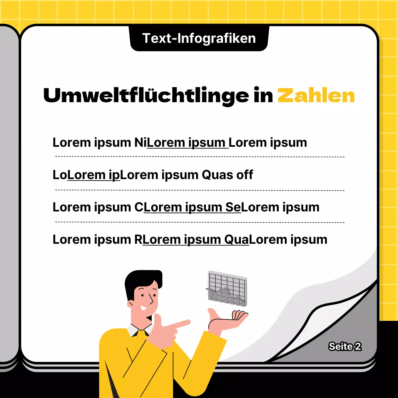 Ein einfacher gelb-schwarzer Spendenleitfaden