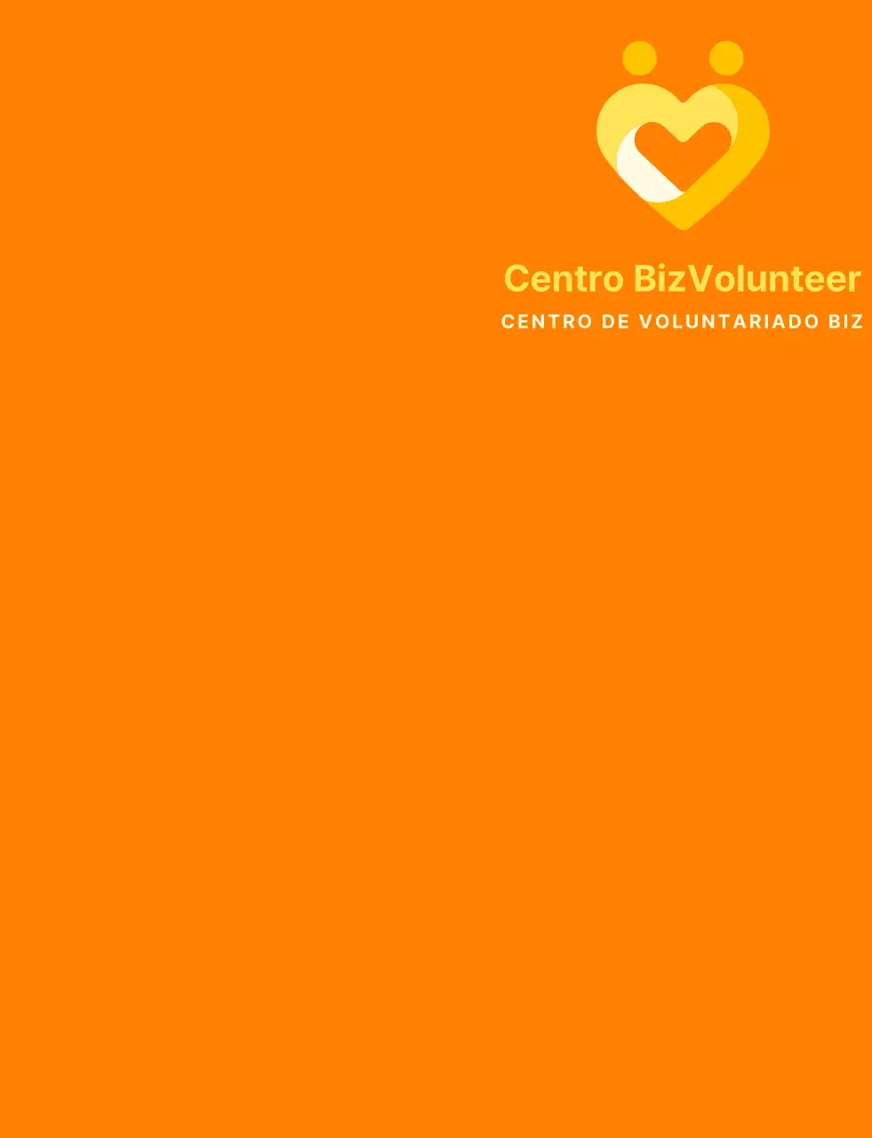 Símbolo simples em forma de coração em laranja e amarelo brilhante Organização central de divulgação