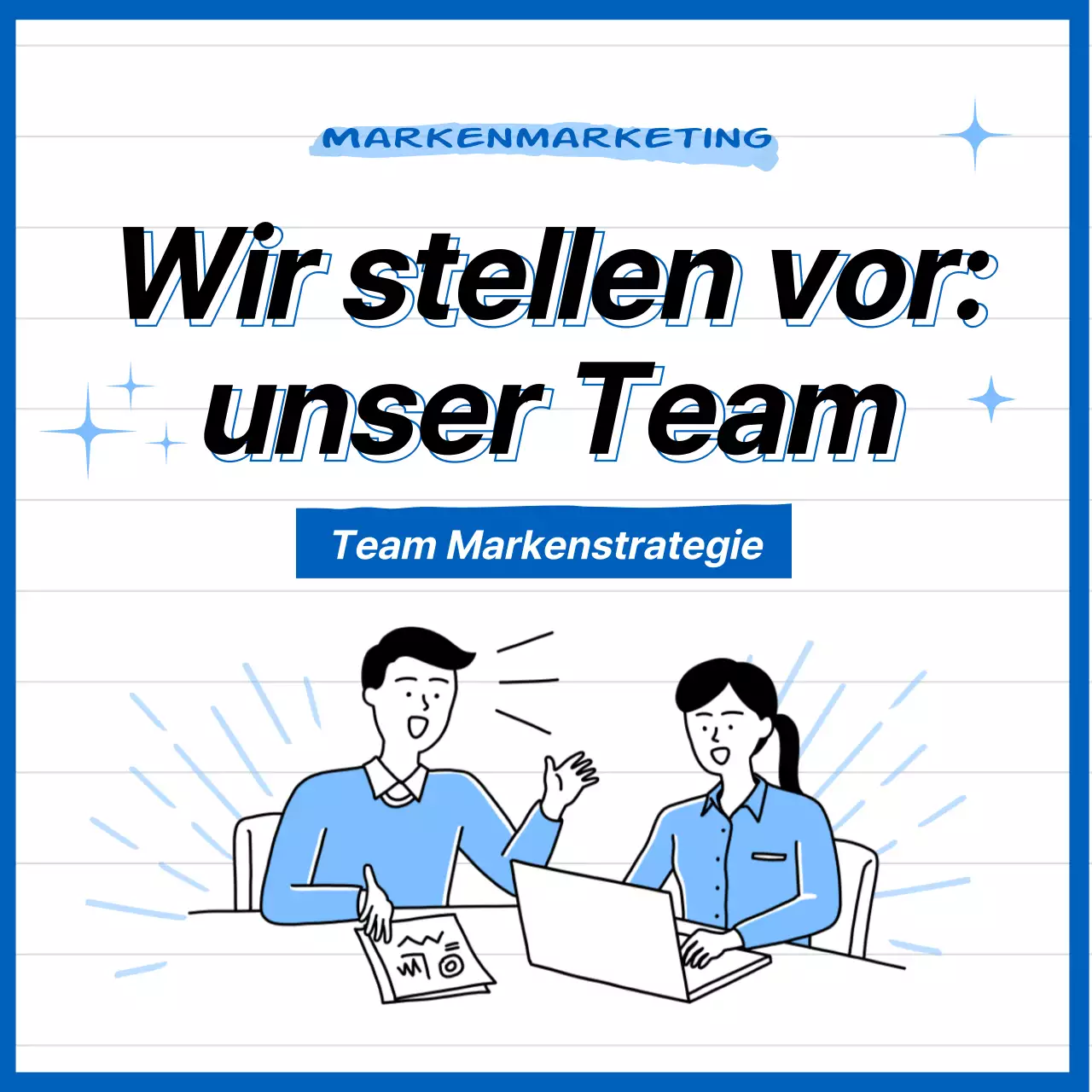 Das Team mit dem blauen Illustrationsthema CardNews stellt sich vor