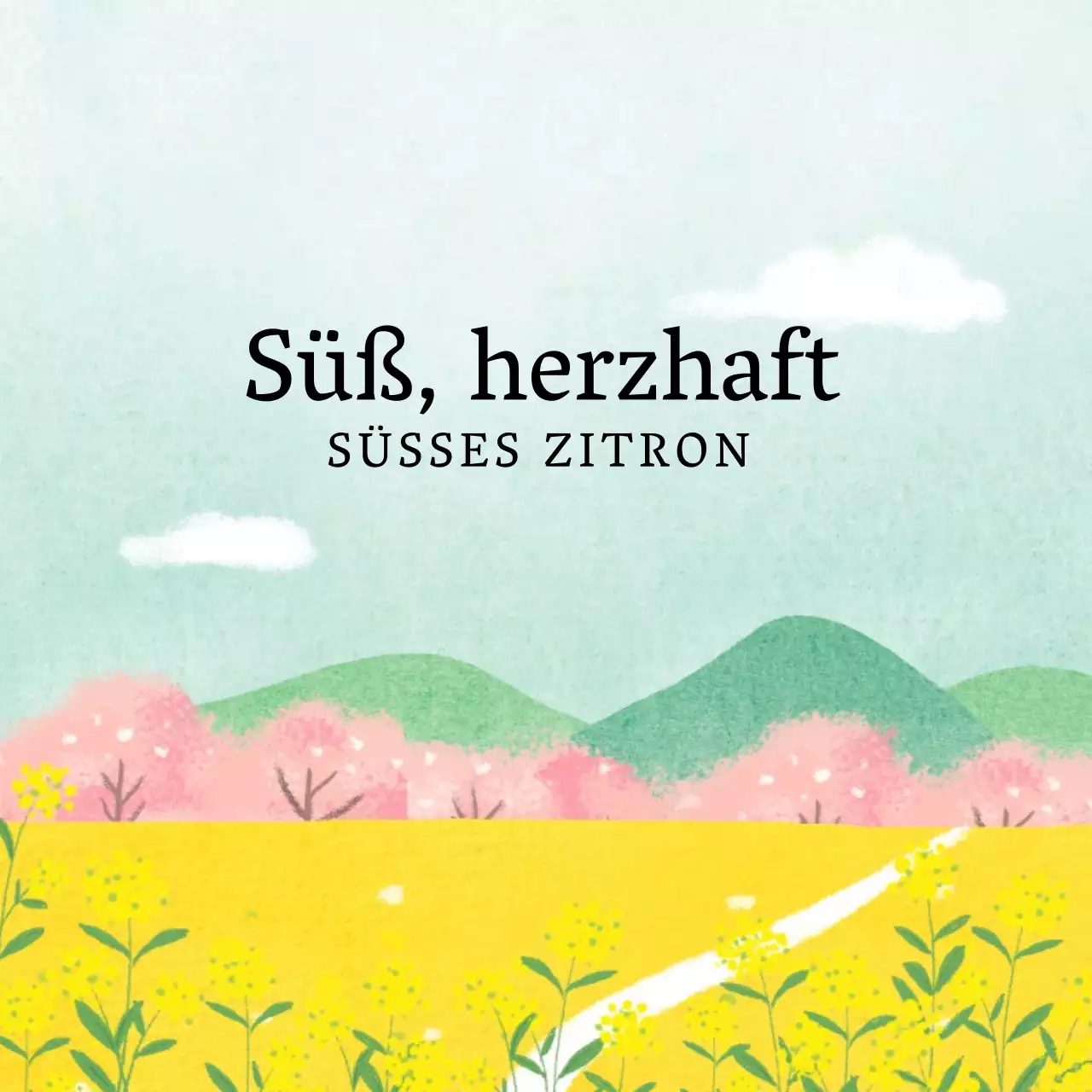 Diffusor mit blauer und gelber Aquarell-Landschaftsillustration