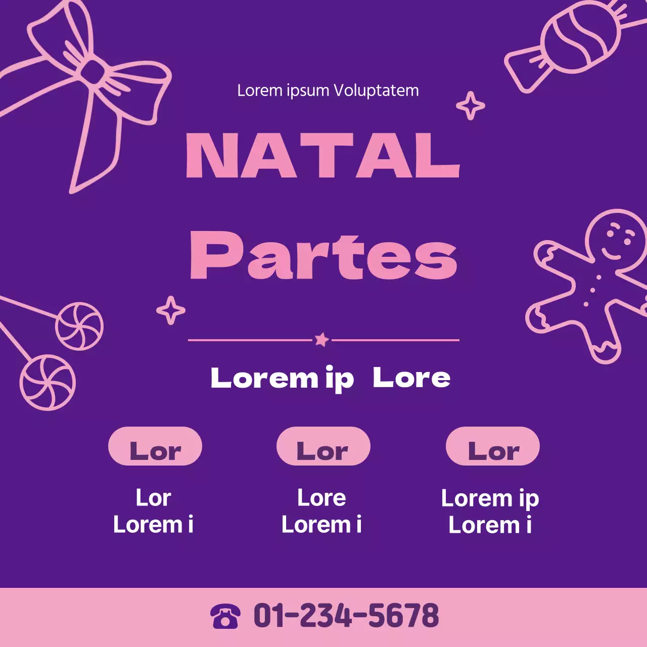 Roxo Rosa Ilustração Festa de Natal Promoção do quarto