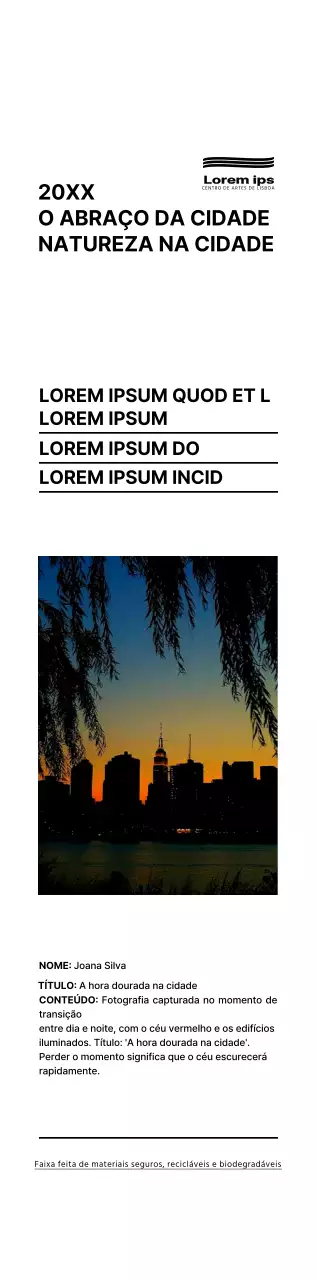 Estilo de apresentação de texto simples e a preto Guia informativo da exposição fotográfica