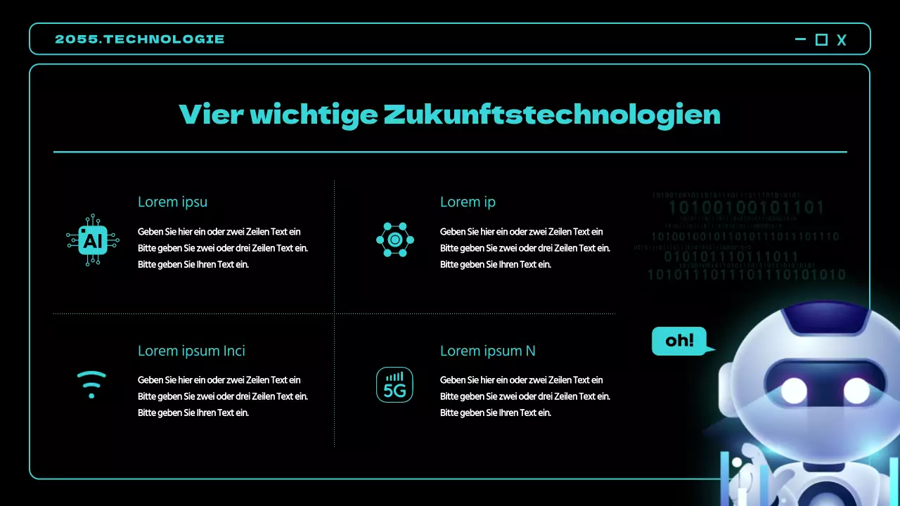 Schwarze und blaue Neon-Akzente geben einen Ausblick auf zukünftige Techniktrends