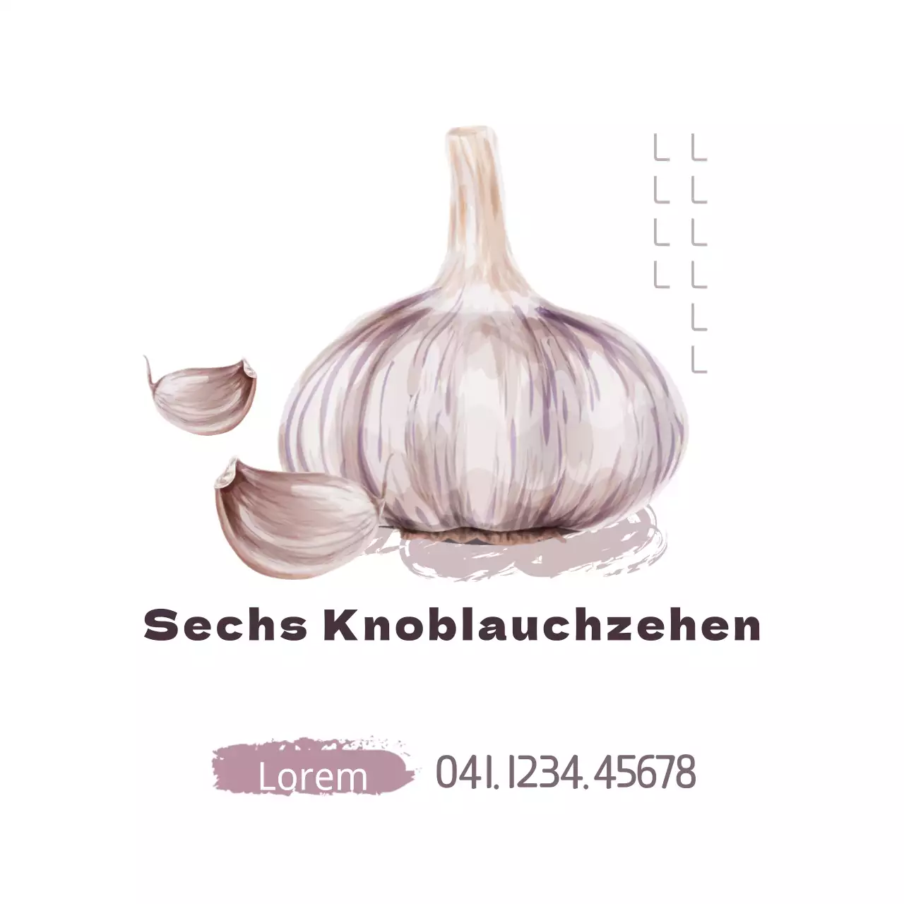 Sechs Knoblauchzehen