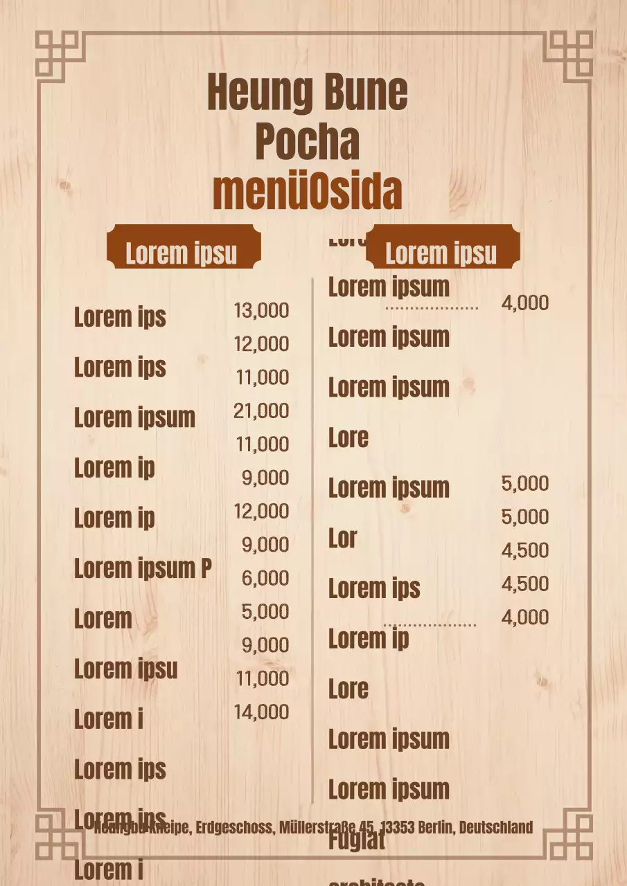 Yakitori-Menü aus braunem Holz