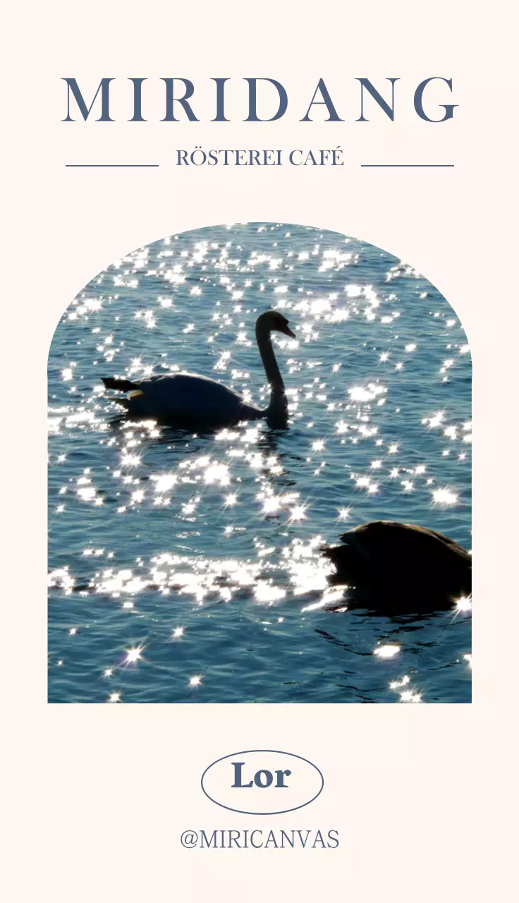 Emotionales Foto-Layout Cafe in Weiß und Blau