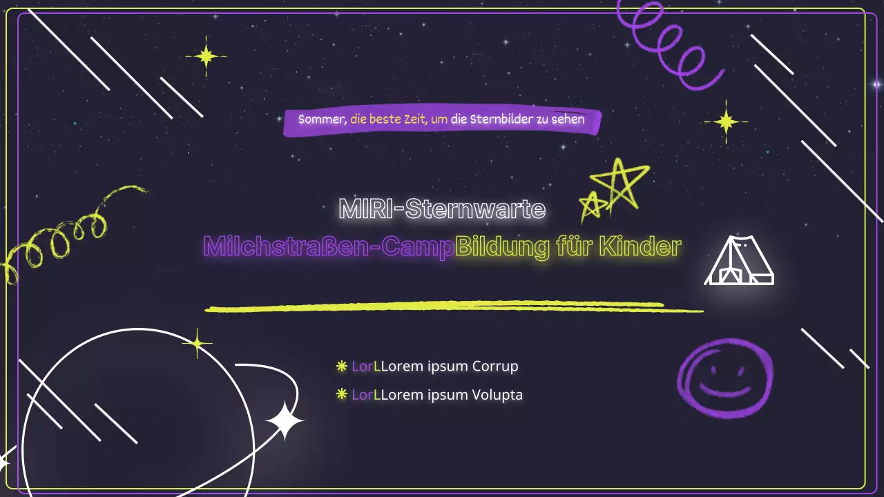 Mystische neongelbe und violette Unterrichtsmaterialien