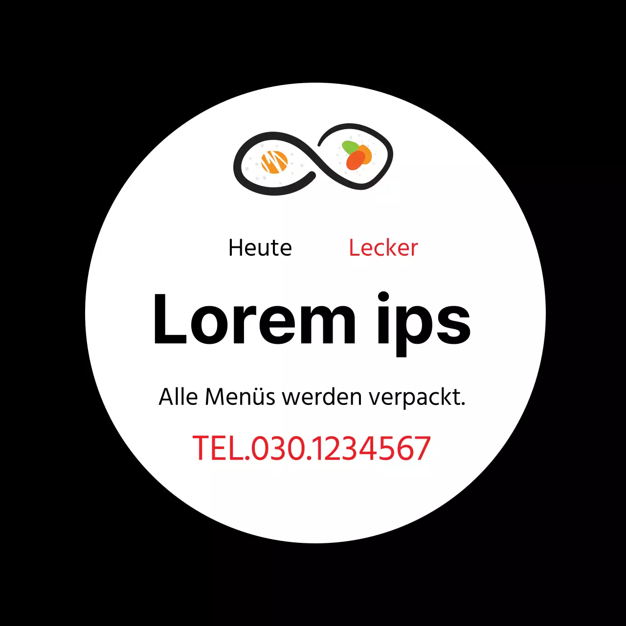 Schwarz Illustration sauber Restaurant Kimbap Werbeetikett