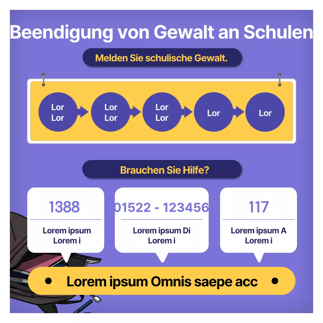 Sensibilisierungskampagnen für soziale Zwecke in Blau