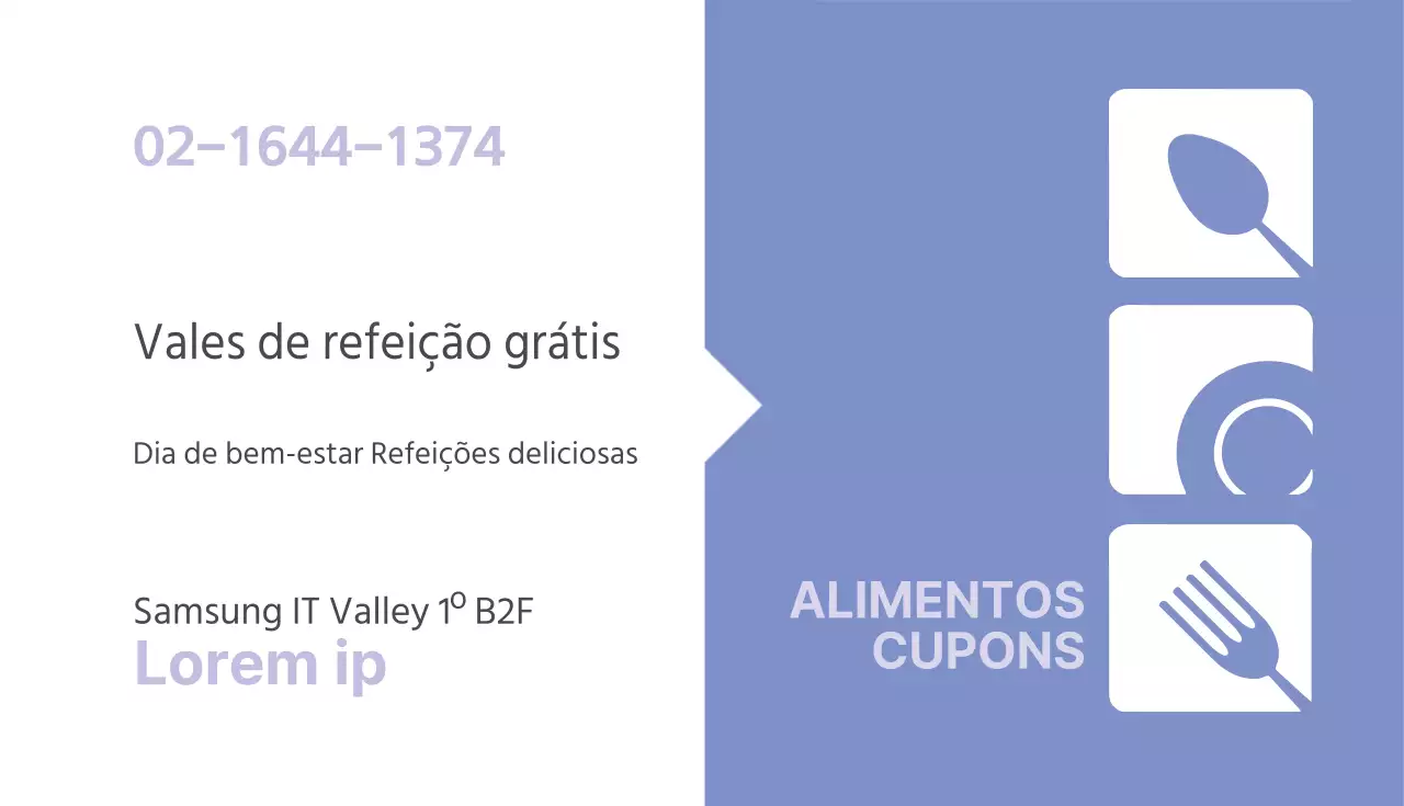 Vales de refeição gratuitos