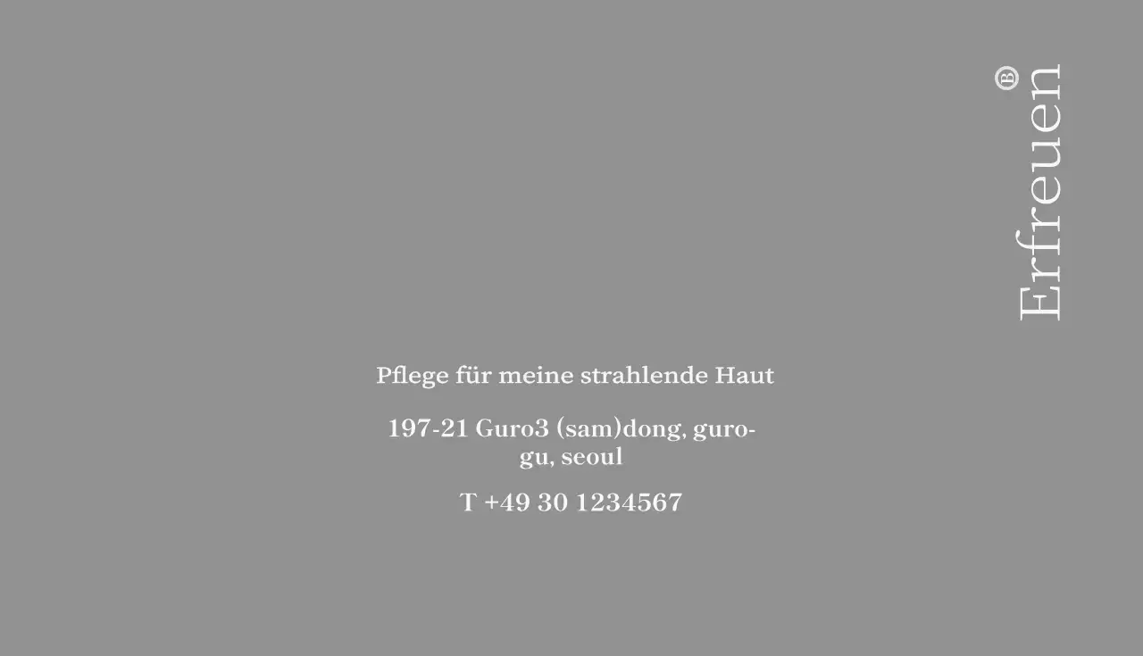 Visitenkarte eines luxuriösen Schönheitssalons in Blau und Grau