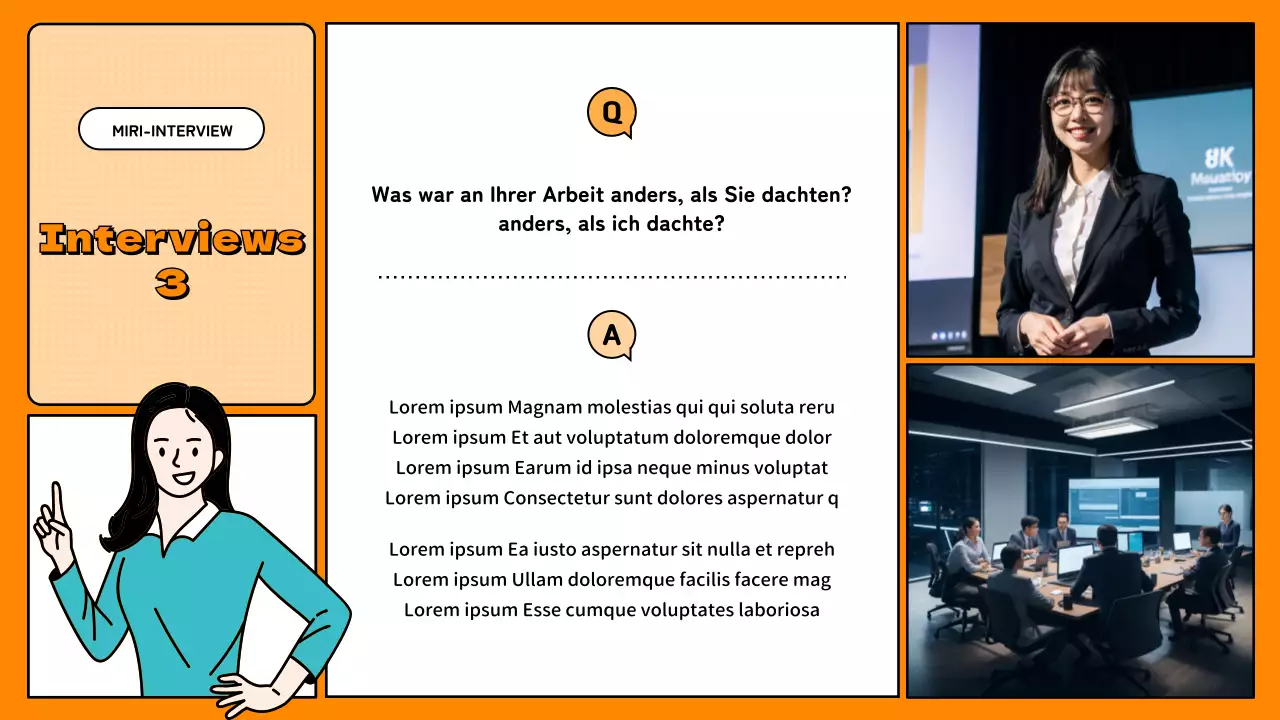 Einfache orangefarbene Q&A-Präsentation