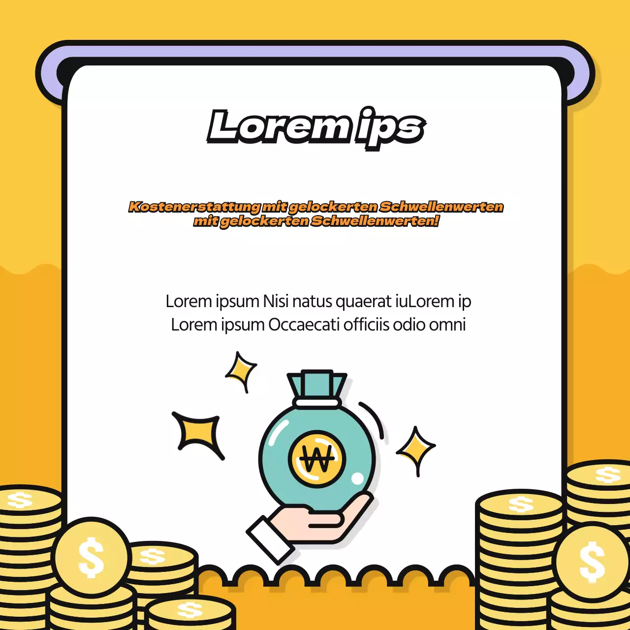 Quittungsähnlicher gelber Hintergrund Jahresendabrechnung cardnews