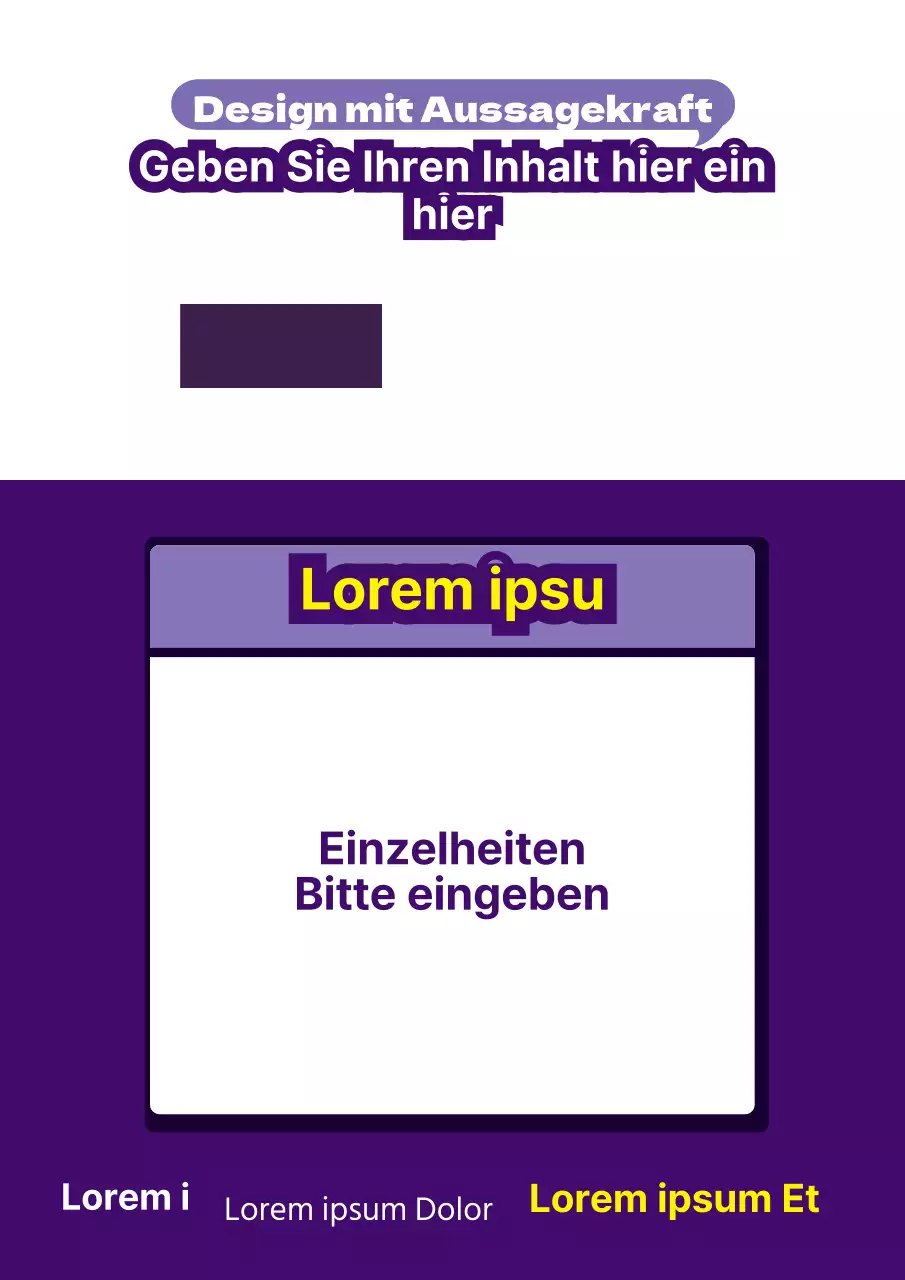 Shop-Flyer mit lila und gelben Trennwänden