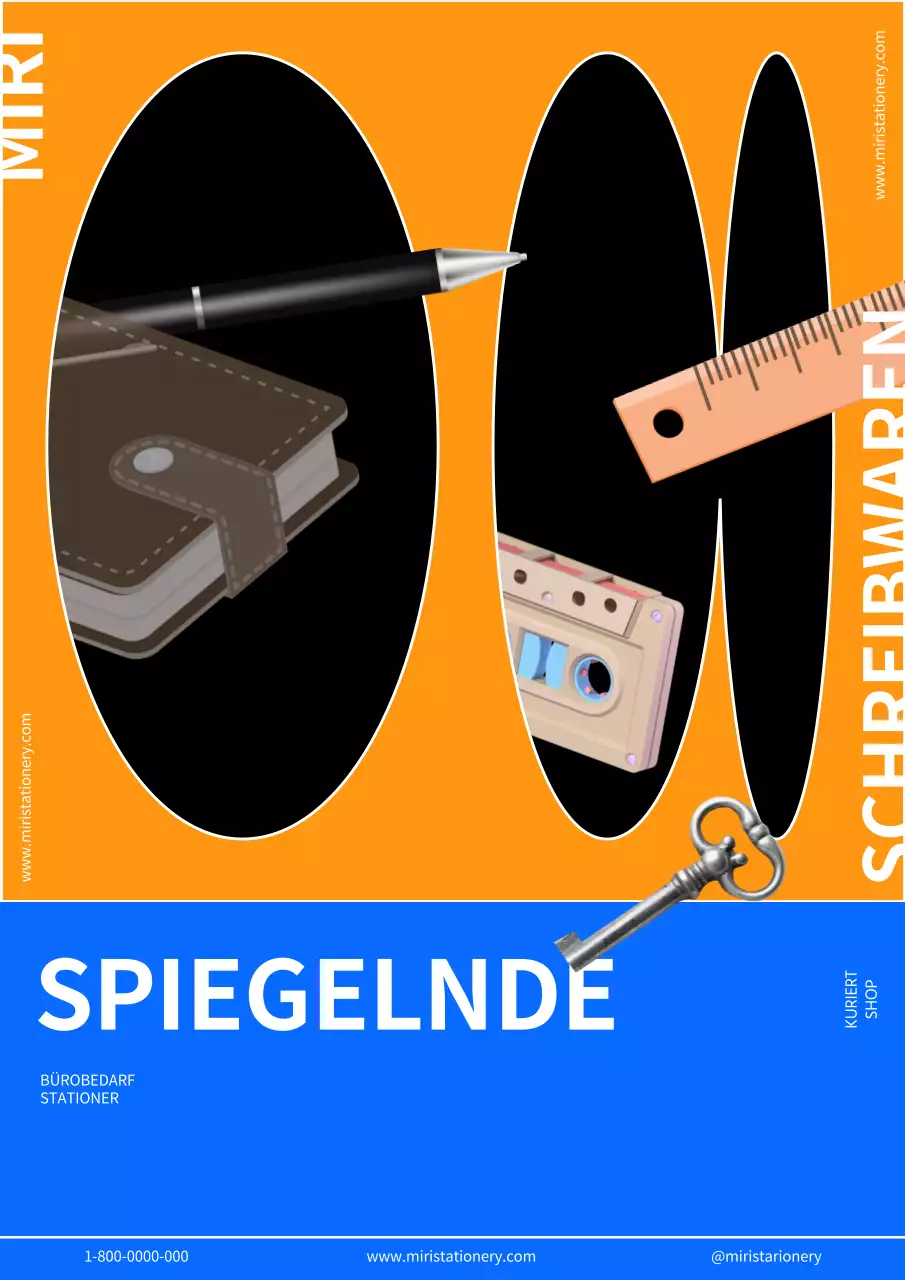 Orange-blaues modernes Briefpapier-Branding