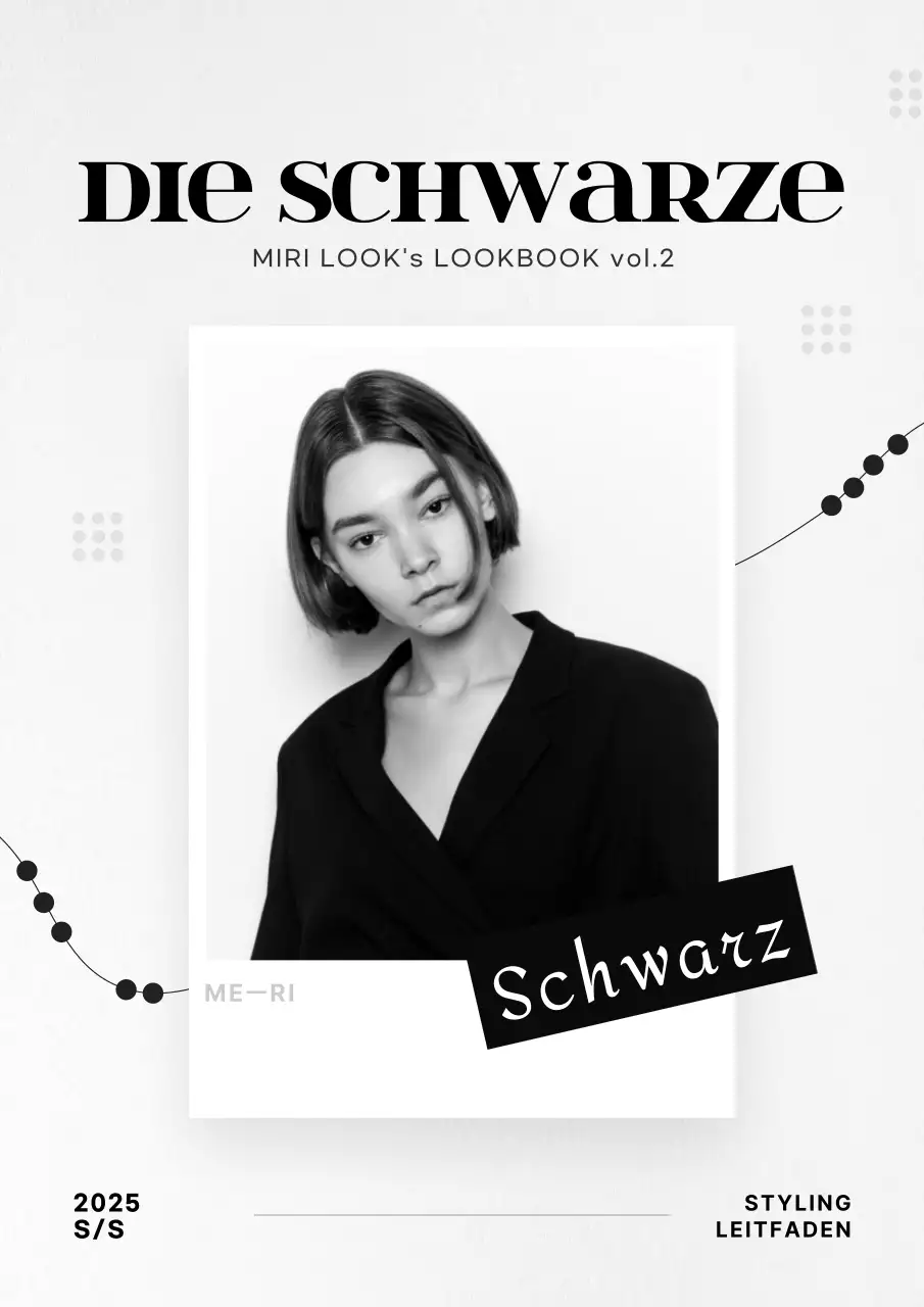Ein Lookbook mit schlichten, schwarz-weißen Outfits