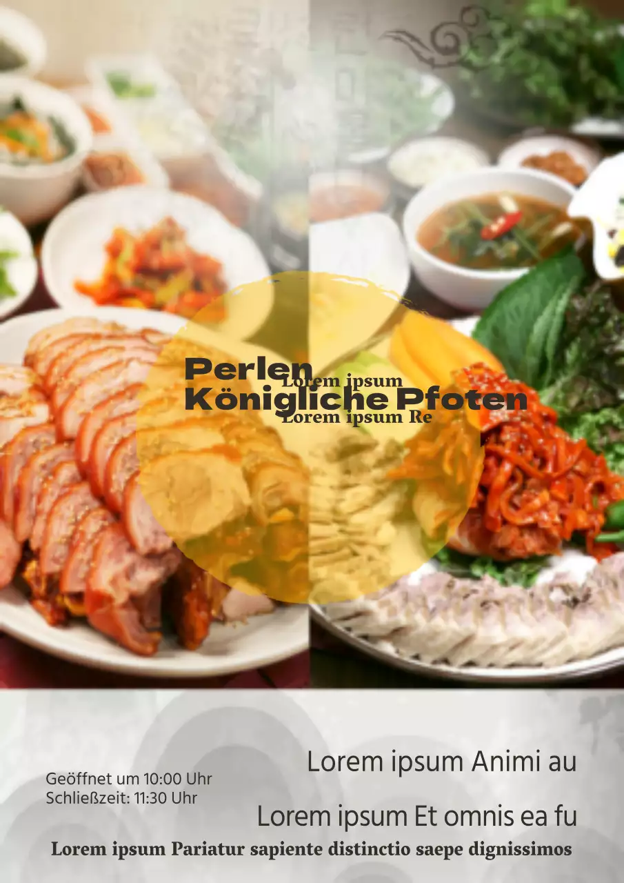 Einfacher, fotolastiger Restaurant-Flyer