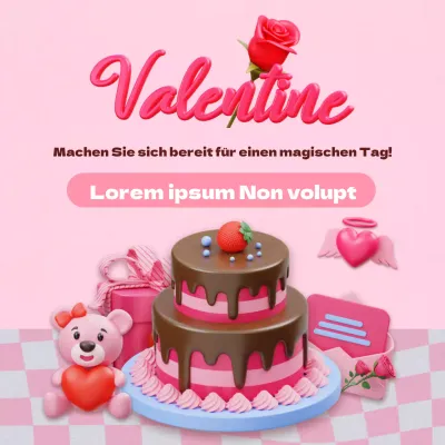 Ermäßigte Torten zum Valentinstag in Rosa