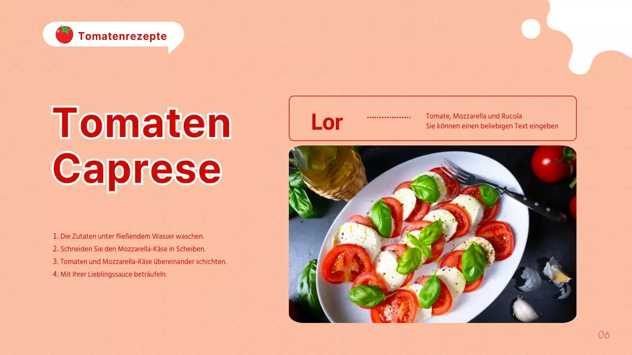 Kitschige rote und orangefarbene Tomaten erklärt