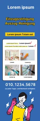 Gelb-blaue Illustration zur Förderung der Sauberkeit