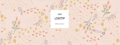 Beige illustriertes Blumenmuster