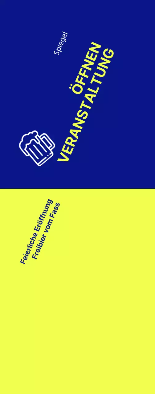 Eine textgesteuerte Veranstaltung von Hope Open mit einem starken Kontrast von Gelb und Blau