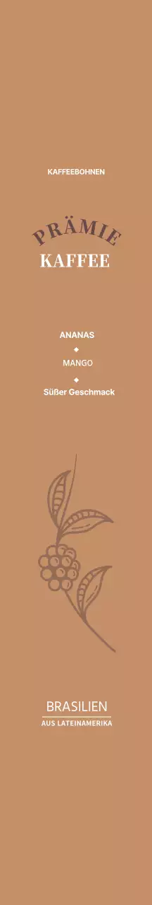 Beige illustrierte Vincci Cafe Kaffeebohnenverpackung