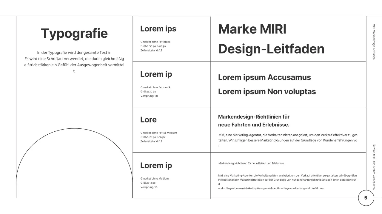 Markendesign-Richtlinien für ein minimalistisches Modul mit weißen und schwarzen Linien