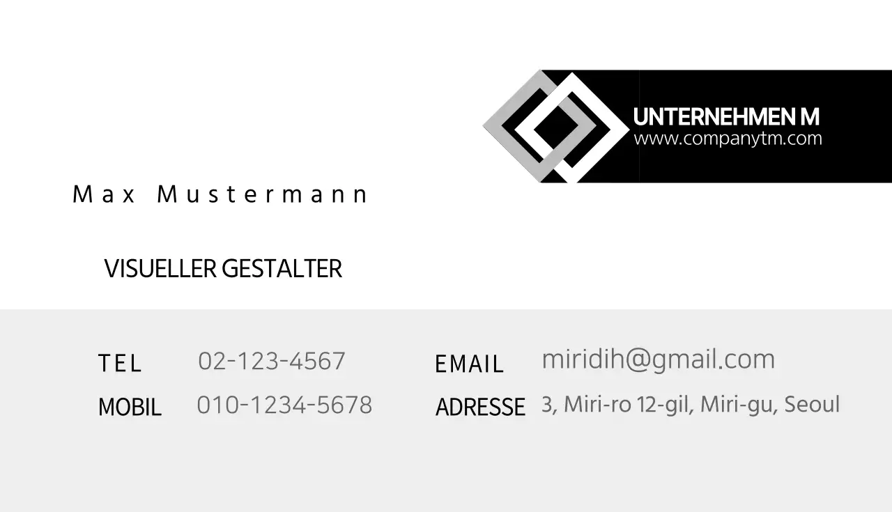 Unternehmen Allgemeine Visitenkarte