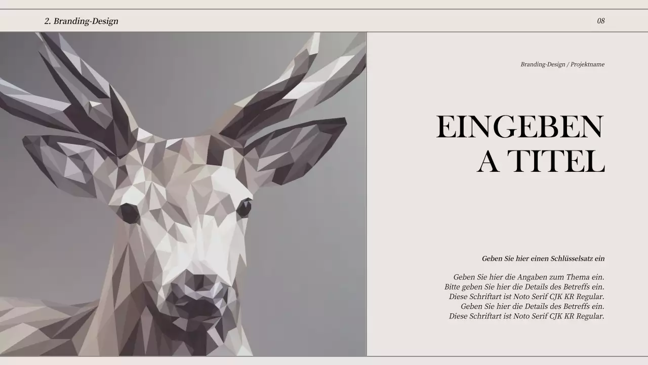 Klarlinige Konzeptmappe in Off-White und Schwarz