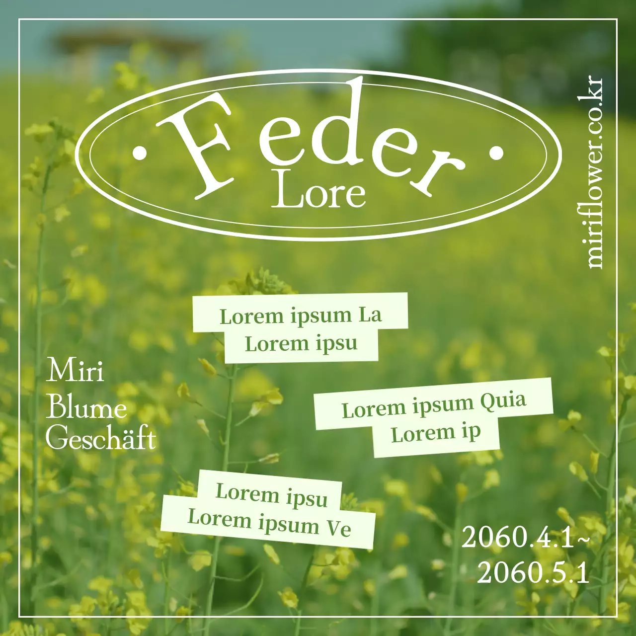 Frühlingshafte Veranstaltung in einem gelben Blumenfeld