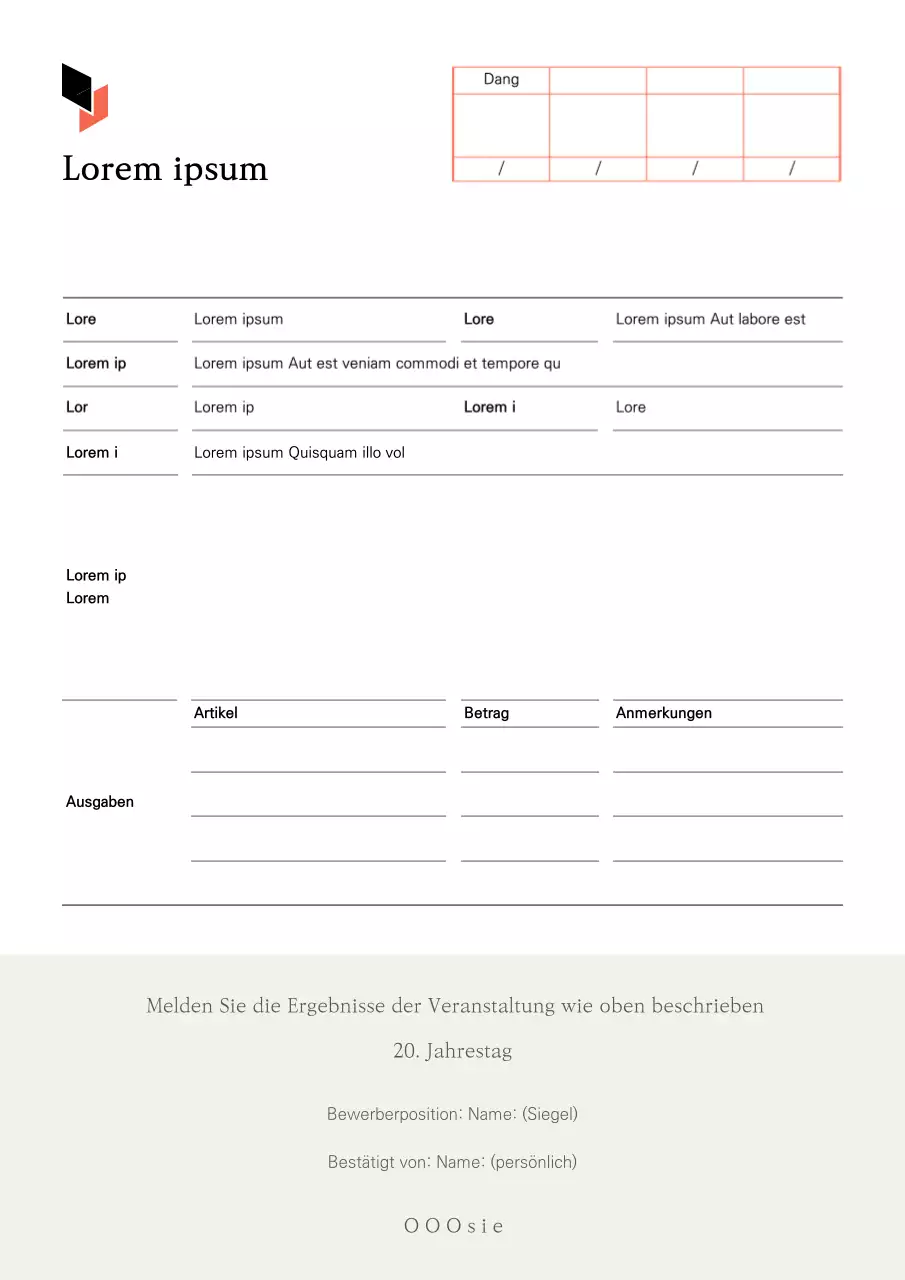 Sauberer Ergebnisbericht in Weiß und Beige