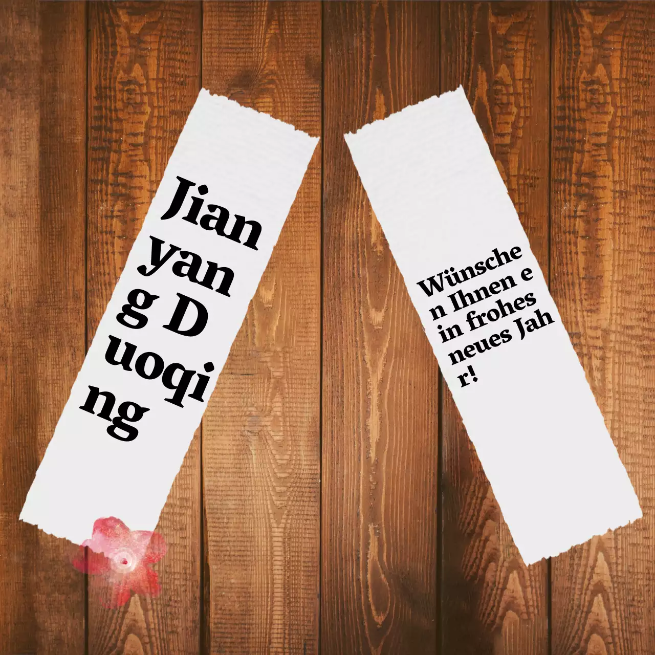 Bedruckbare chinesische Neujahrswege und Nachrichtenkarten (Holztür-Hintergrund und Papier-Hintergrund)