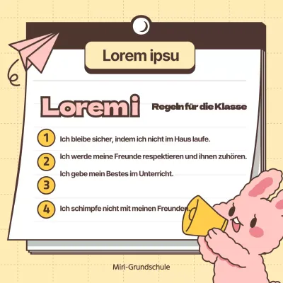 Yellow Bouncy Character Klassenzimmerregeln