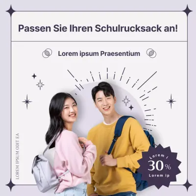 Progressive Blue Graphics Schulanfangs-Gutscheinaktion