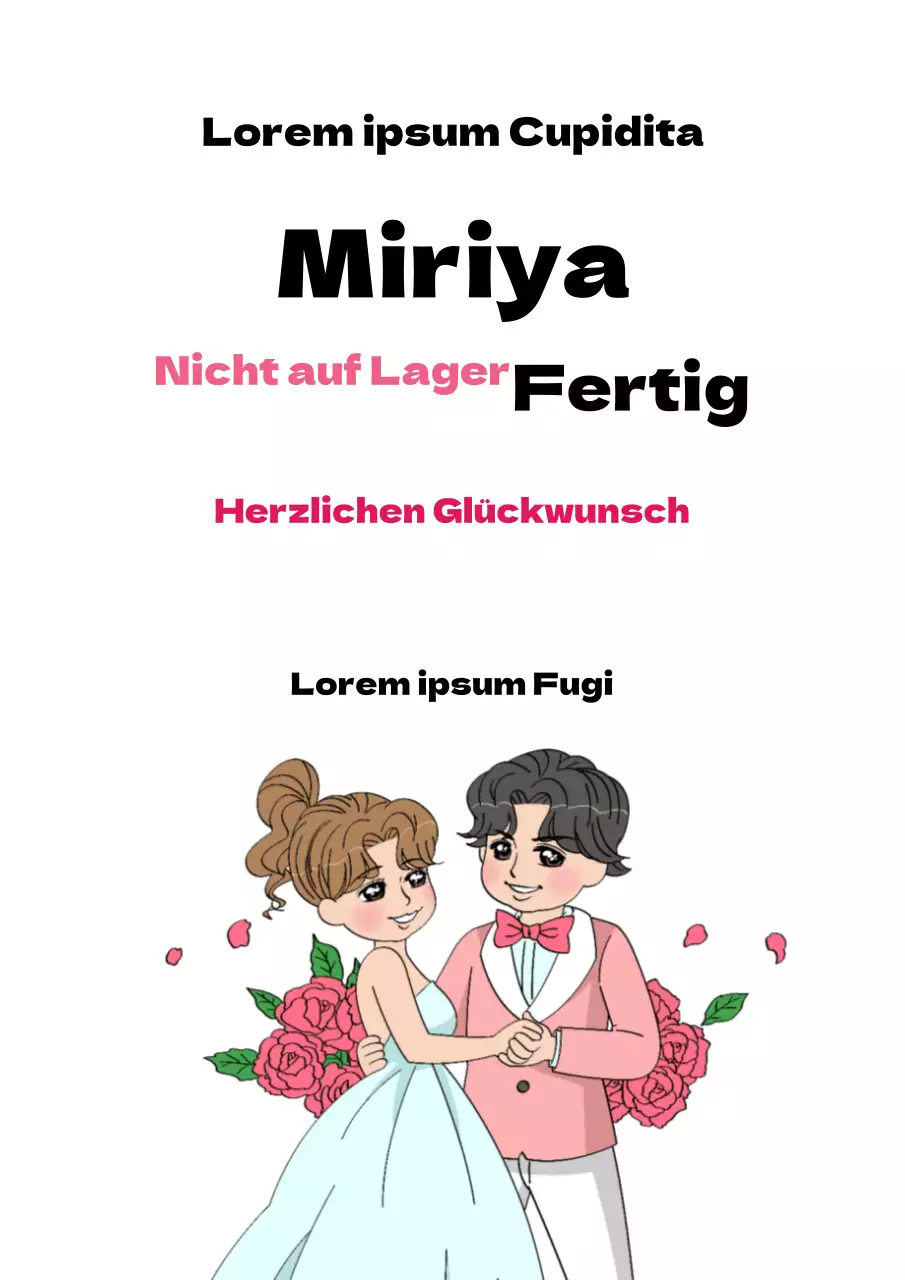 Nette Hochzeit Glückwünsche Nachricht Werbe-Design-Poster in rosa und weiß