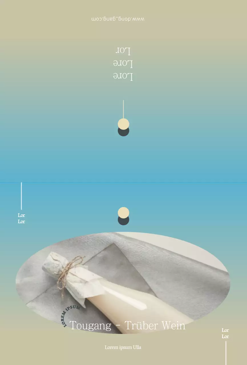 Hellblauer Farbverlauf Reiswein Produkt Postkarte