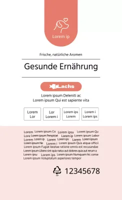 Rotes Textetikett für Tiernahrung