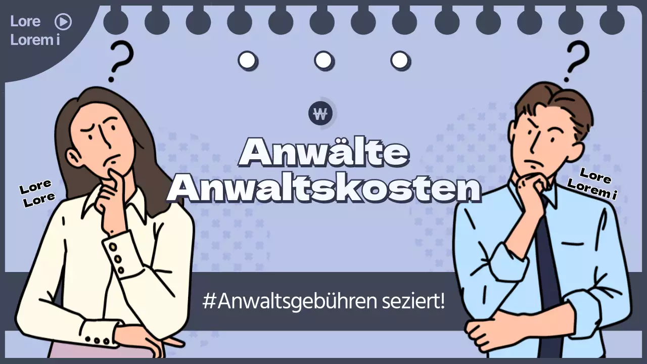 Illustrationskonzept in Hellblau und Grau für die Anwaltshonorare